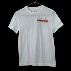 Hurley Kids T Shirt Size M 10-12 Yrs White Palm Tree Sunset Graphic Tee